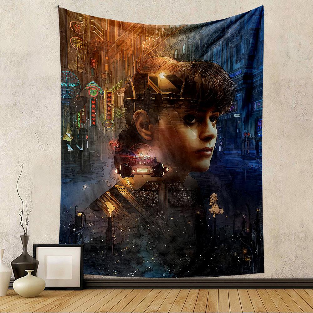 Akira Inspired Anime Illustration Tapestry Wall Hanging, Cyberpunk Motorcycle Neon Art, Japanese Manga Wall Decor for Bedroom Living Room