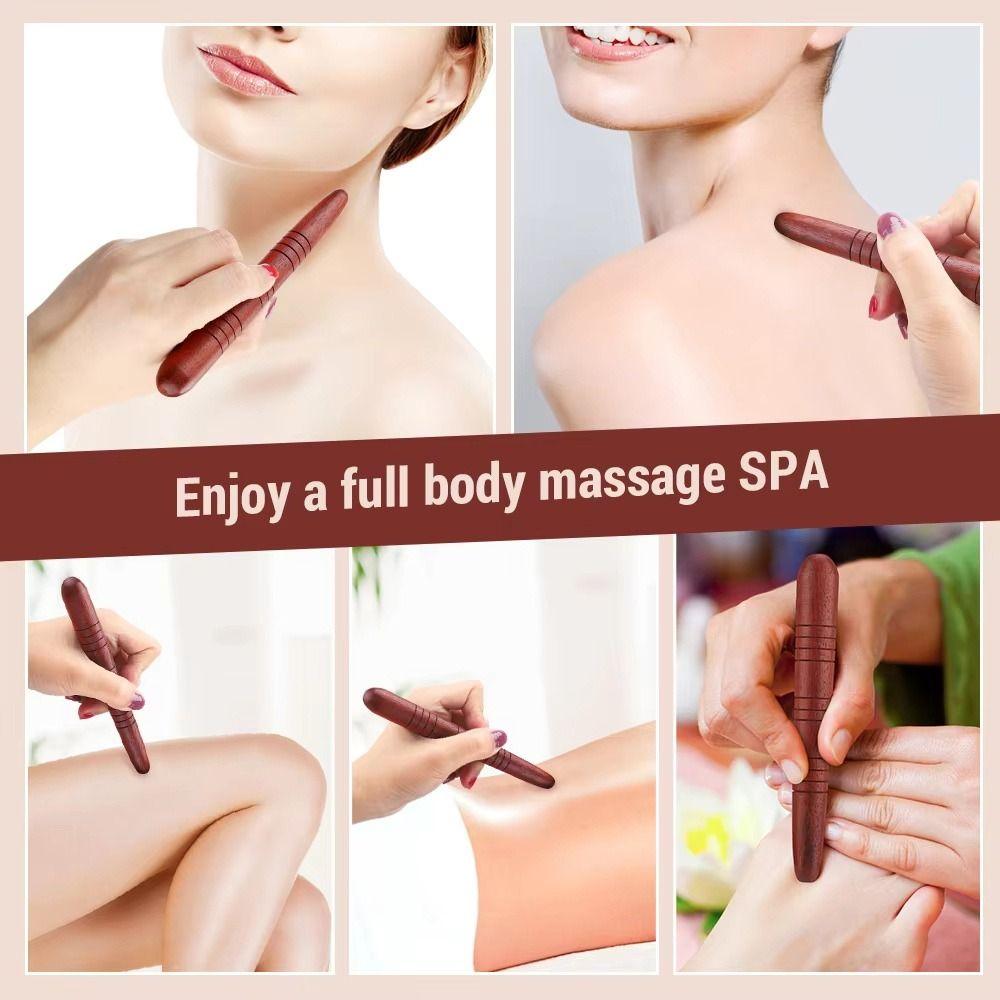 Wooden Acupoint Massage Stick Beauty Auxiliary Tool Massager for Relieve Physical Fatigue