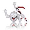 Hip Hop Classic Cartoon Character Scythe Monster Copper Zircon Pendant Necklace Gold