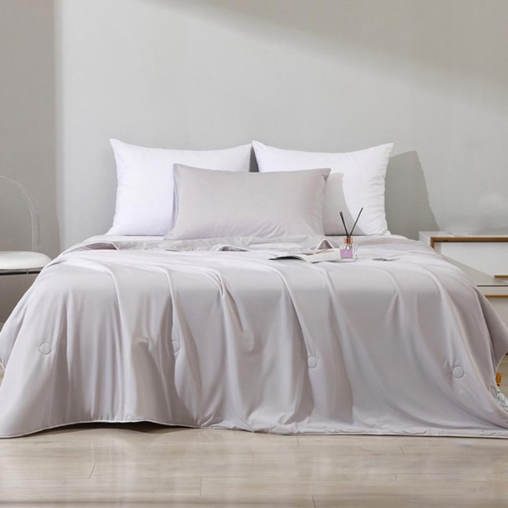 

Solid Color Air Condition Comforter Double Side Summer Thin Quilt Simple Cooling Blanket Bedroom 59.06x78.74 in серый