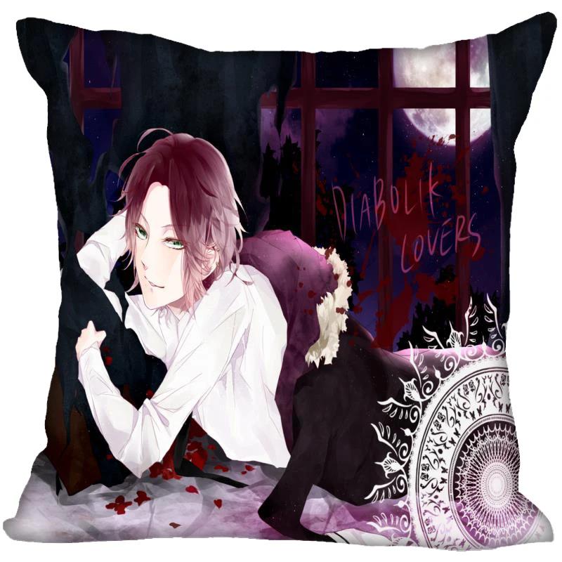 HEARMNY Anime DIABOLIK LOVERS Pillowcase Bedroom Home Decorative Gift Pillow Cover Square Zipper Pillow Cases Satin Soft Fabric