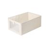 Cotton Linen Wardrobe Organizer Box with Mesh Visibility
