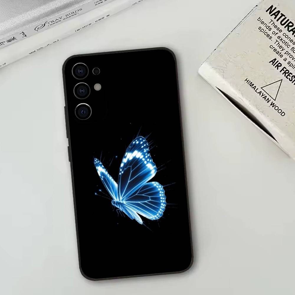 Glow In The Dark Butterfly   Phone Case For Samsung S25,S24,S21,S22,S23,S30,Ultra,S20,Plus,Fe,Lite,Note,10,Black Cover