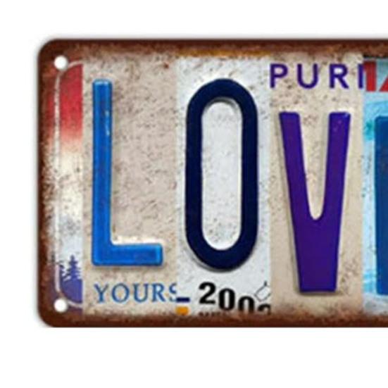 Dekoratives Blechschild Vintage Mehr Wandschilder Romantische Metalldeko Straße Ich liebe dich Schild für Schlafzimmer