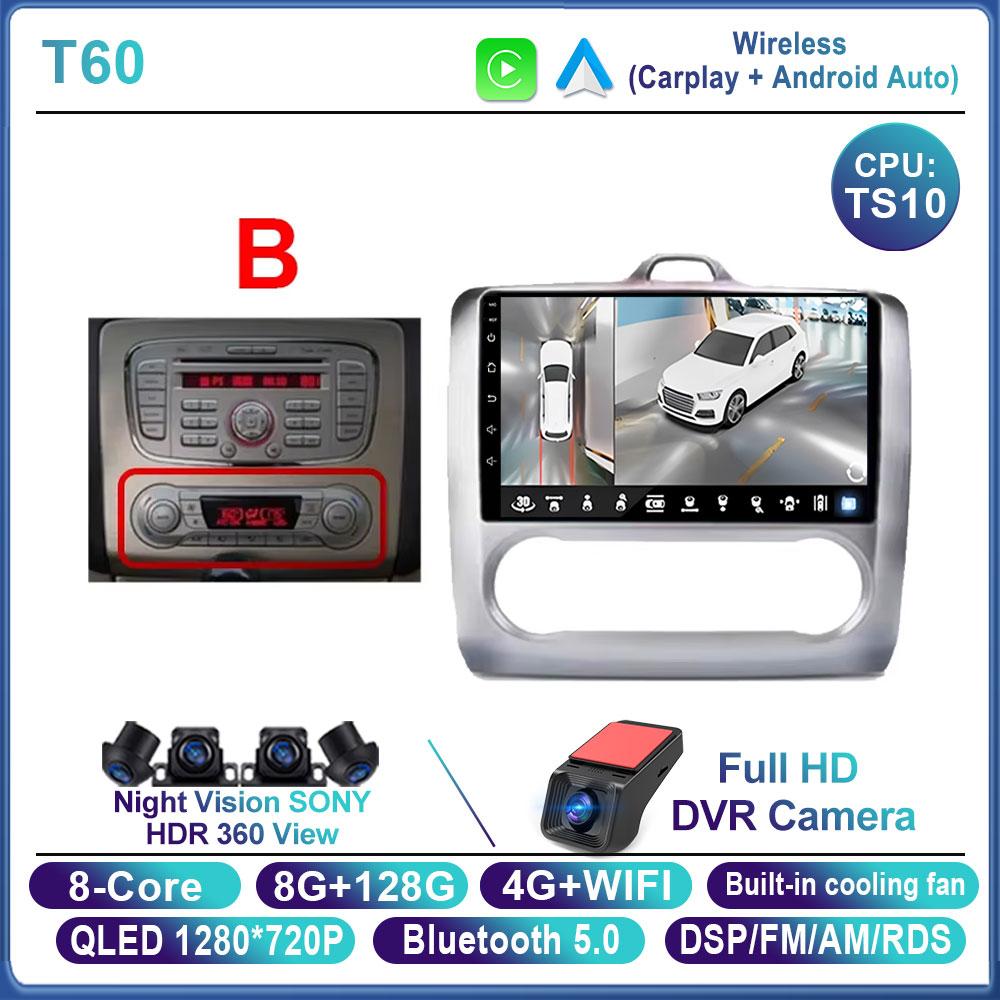 Android 16 For Ford Focus 2 3 Mk2 Mk3 2004 2005 2006 2007 - 2011 Car Radio Navigation Multimedia Player WIFI+4G GPS Carplay Auto
