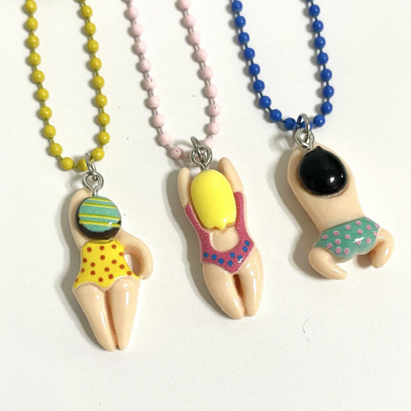 Swimming Keychain Pool Bag Decoration Accessories Peanut Keychain Key blue