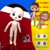 Cute Mini bjd Doll Girl Boy Bald head Ob11 1/12 Naked DIY Toys Handmede Dolls full Body Green Blue eyes Art Doll Accessories Art