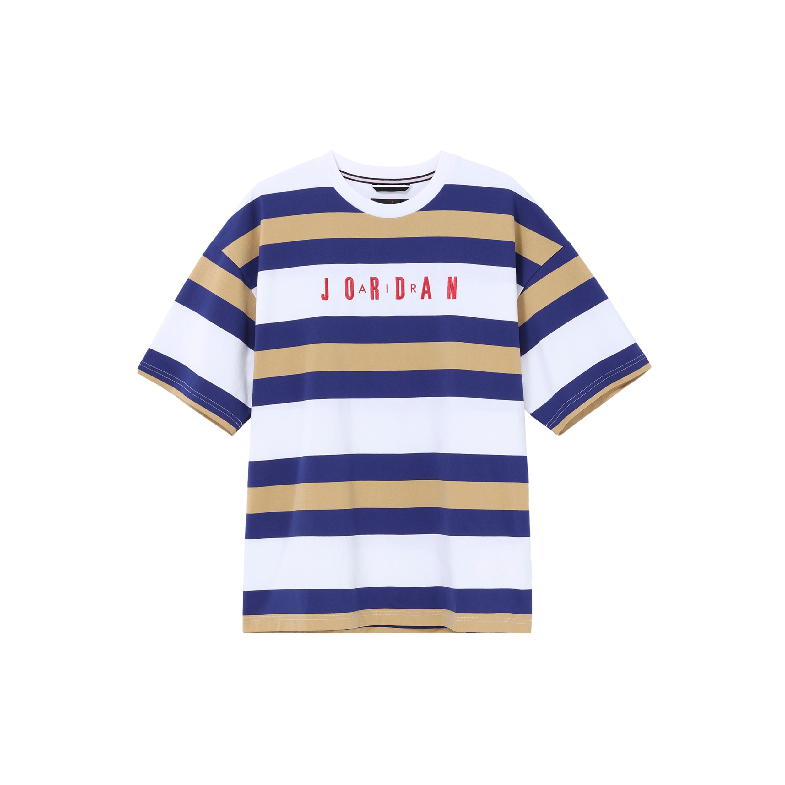 

Футболка с короткими рукавами и круглым вырезом в полоску с логотипом Jordan SS22 Мужские топы Синий Белый DV6668-100 XXXL