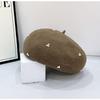 25 early autumn new silver silk rhinestone beret hat wool elegant knitted hat tide