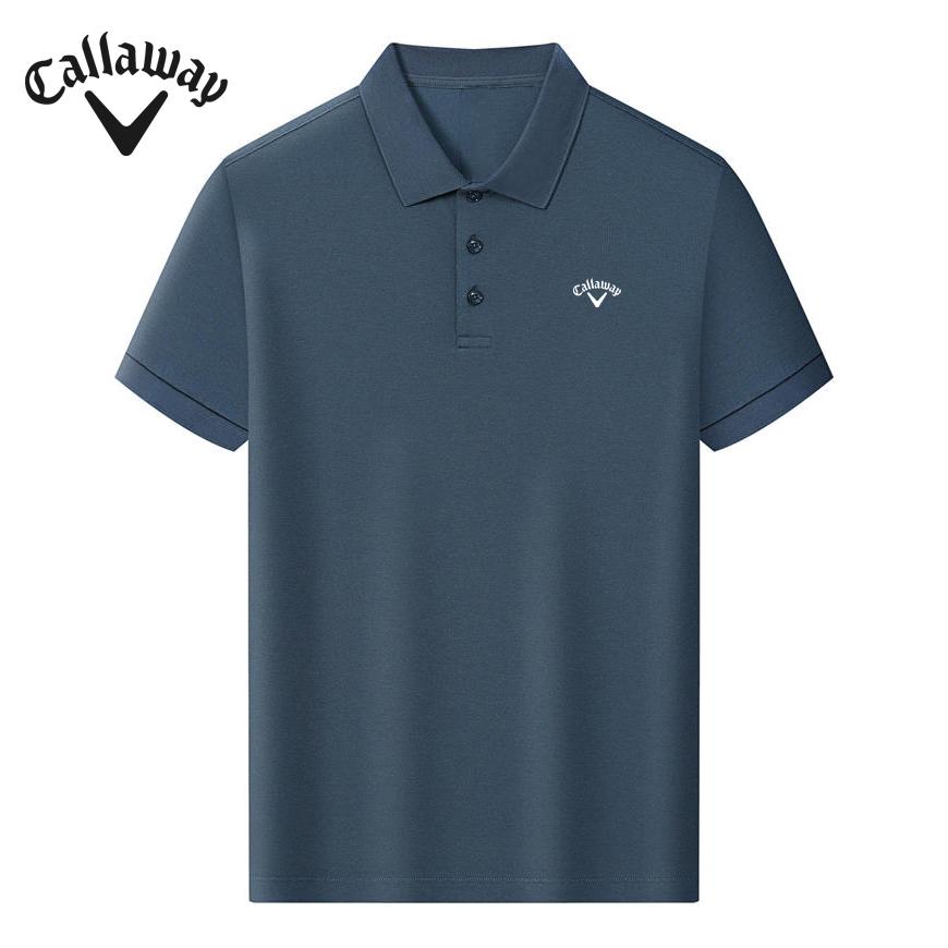 Callaway 2025 Summer Embroidered Golf Business Leisure Sports Style Liquid Ammonia Bead Cotton Polo Shirt