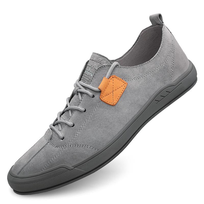 Fashion Soft-Soled Male Outdoor Shoes Leisure Walk Flats Lace-up Men's Casual Shoes Fashion Leather Sneakers Comfortable Skate Footwear