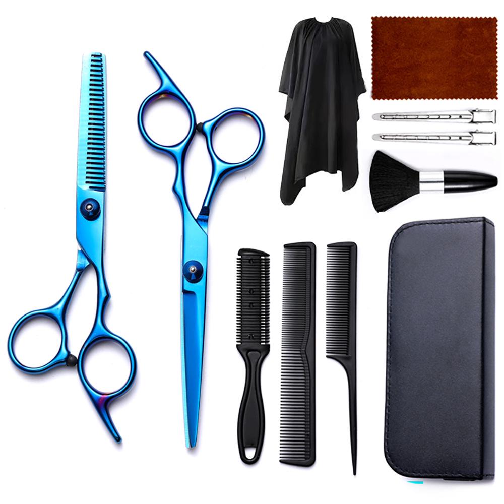 Hairdressing Scissors Set: Colored Straight-Tooth & Thinning Bangs Scissors for Professional Stylists