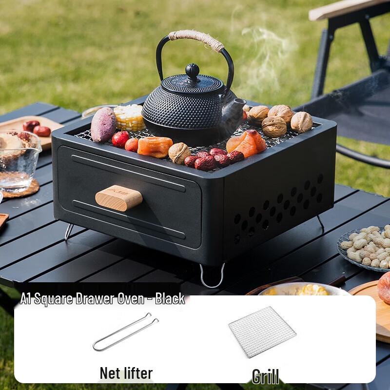 BSWolf Portable Patio Charcoal Grill and Tea Set