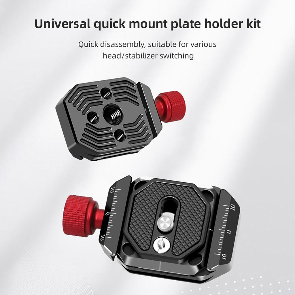 Quick Release Clamp Adapter Set with Quick Release Plate Arca Swiss with 1 4 & 3 8 Inch Screw Hole Aluminum Alloy for