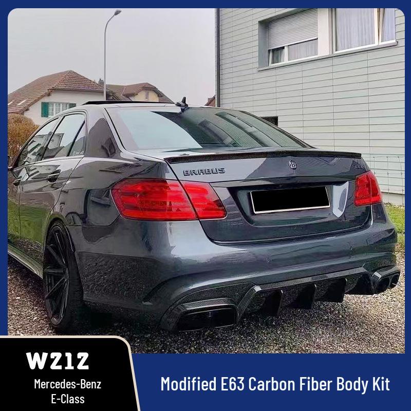 Mercedes-Benz E-Class W212 E63 Carbon Fiber Body Kit: Front & Rear Bumpers, Front Lip, Side Skirts, Rear Lip, Tail Wing, Hood.