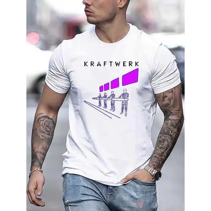 

European sizes Men s Casual Crew Neck T-Shirt with Unique Geometric Print - Lightweight, Breathable Polyester for Summer Comfort 4XL білий