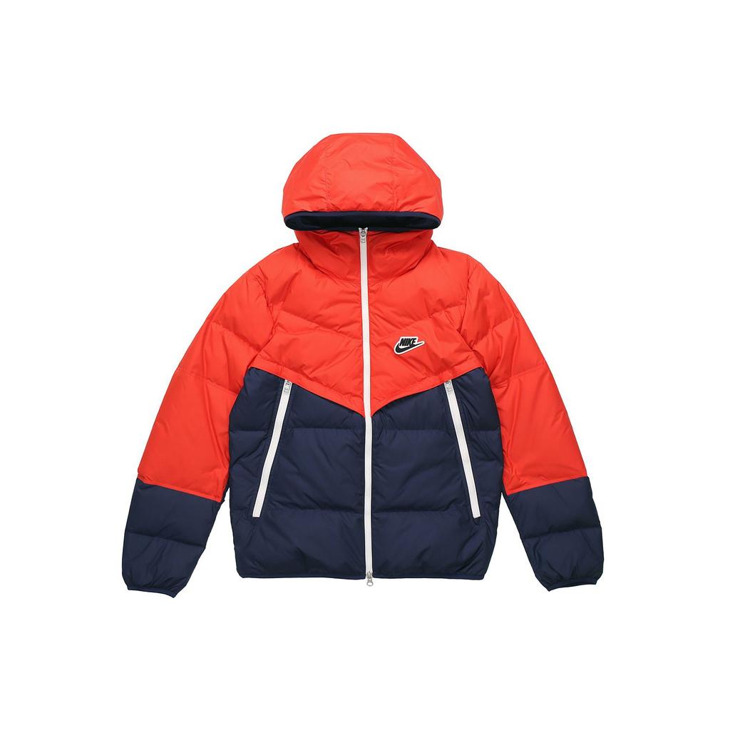 Nike Sportswear Down-Fill Windrunner Hooded Warm Short Down Jacket Men Jackets Red Blue CU4405-673