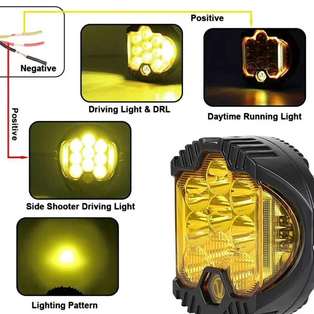 5 Inch 50W LED Work Light Three Sides Illumination Off Road Driving Lamp Spot Beam for Vehicle