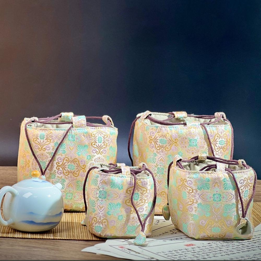 Teezeremonie Zubehör Teetasse Kordelzug Stoffbeutel Chinesischer Stil Teegeschirr Aufbewahrungstasche Unisex