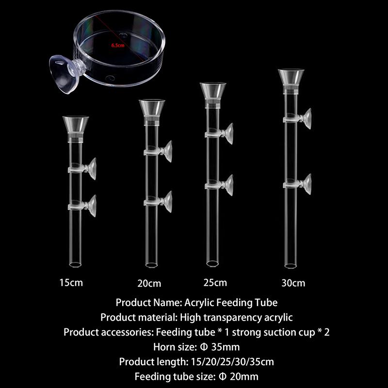 1Pc Fish Tank Acrylic Feeding Tube Transparent Aquarium Feeder Tube Dish Shrimp Snail Shrimp Food Feeding Accessories