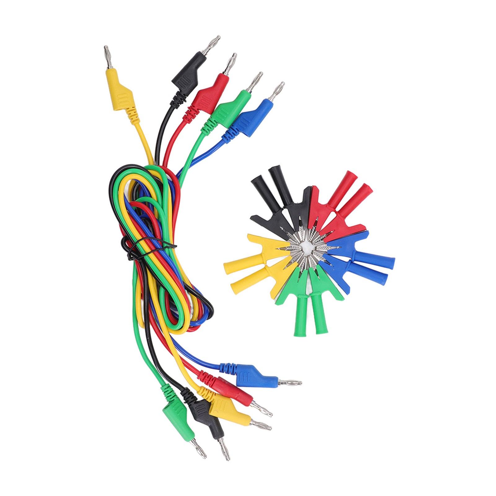 

Тест з набором штекерів типу банан до затискачів типу крокодил для електричного тестування ланцюгів, набір дротів 4 мм JT1016