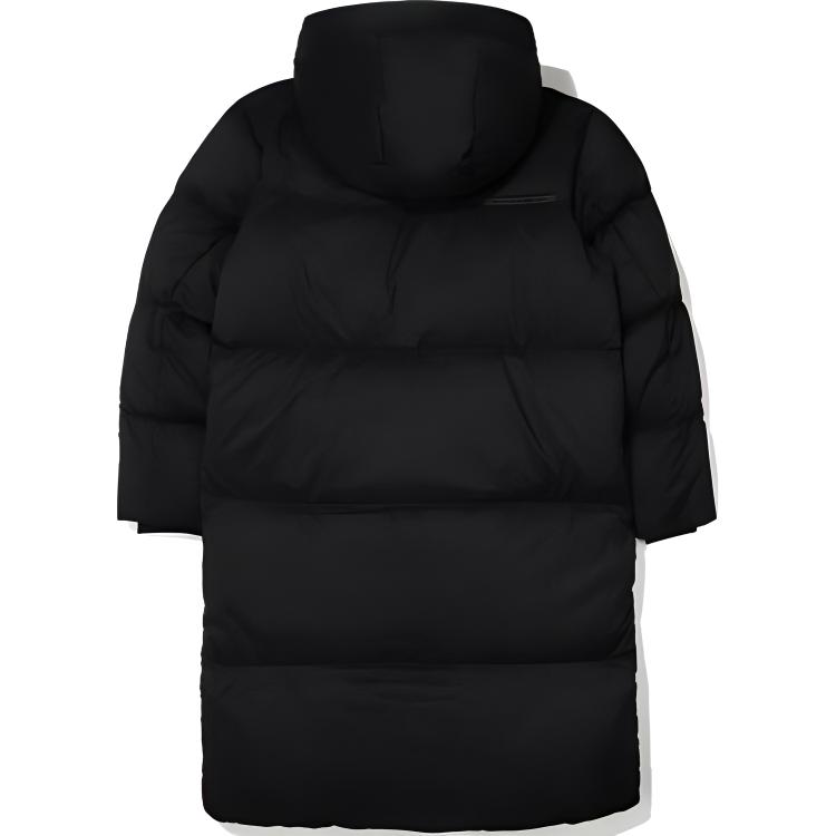 Fila Uformell Løs Glidelås Bokstavtrykk Hette Dunjakke Uten Logo Unisex Yttertøy Svart FS2DJG4104X-BBK