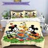 3pcs Mickey and Friends at Picnic Bedding Set Includes 1 Quilt Cover and 2 Pillowcases, Comfortable B060