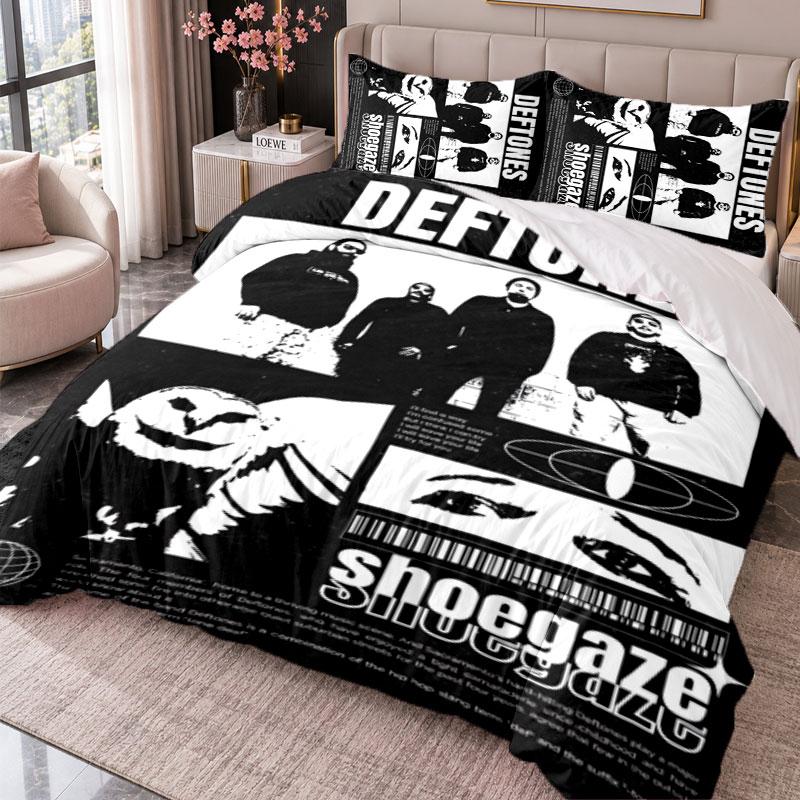 Deftones 3-teiliges Bettwäsche-Set Bettbezug mit zwei Kissenbezügen für Schlafzimmer Heimdekoration