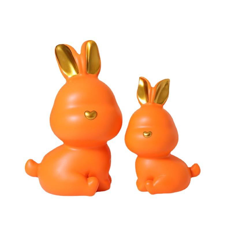 Cute Zodiac Rabbit Piggy Bank Resin Home Decor & Gift