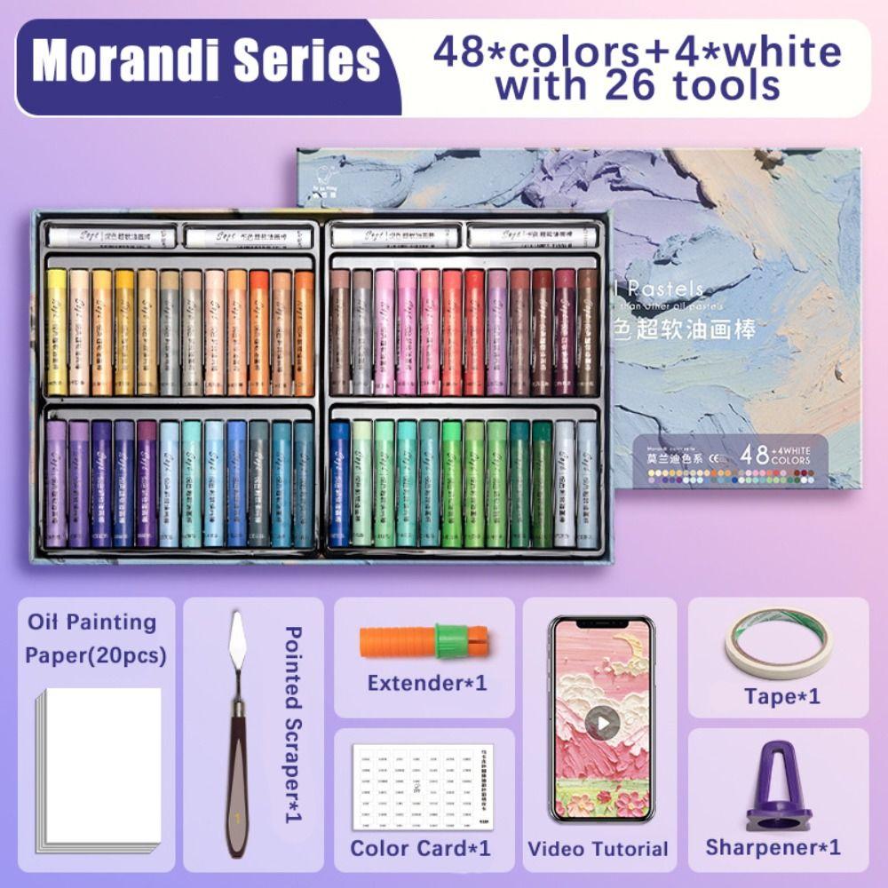 24/36/48 Colors Macaron Ultra Soft Crayon Morandi Painting Tools Versatile Oil Painting Stick