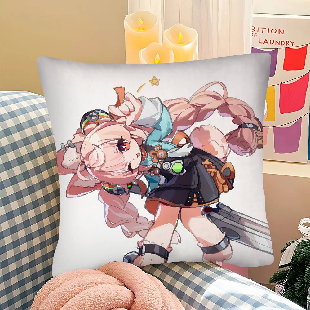 pc Zhao ZZenless Zone Zero ZZZ Pillow Case Fashion Square Pillowcase Bedroom Sofa Room Ins Decoration Leisure