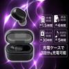 SEIWA Bluetooth Wireless Car Earphones with Microphone, Version 5.1, BTE180, Black, In-Ear Type, Built-in Case