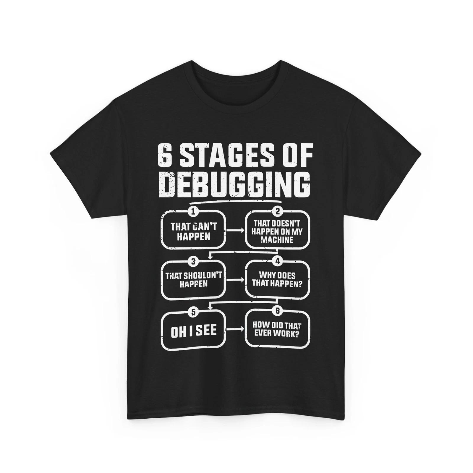 Programming Shirt, 6 Stages Of Debugging Programmer Coding Lovers Shirt M