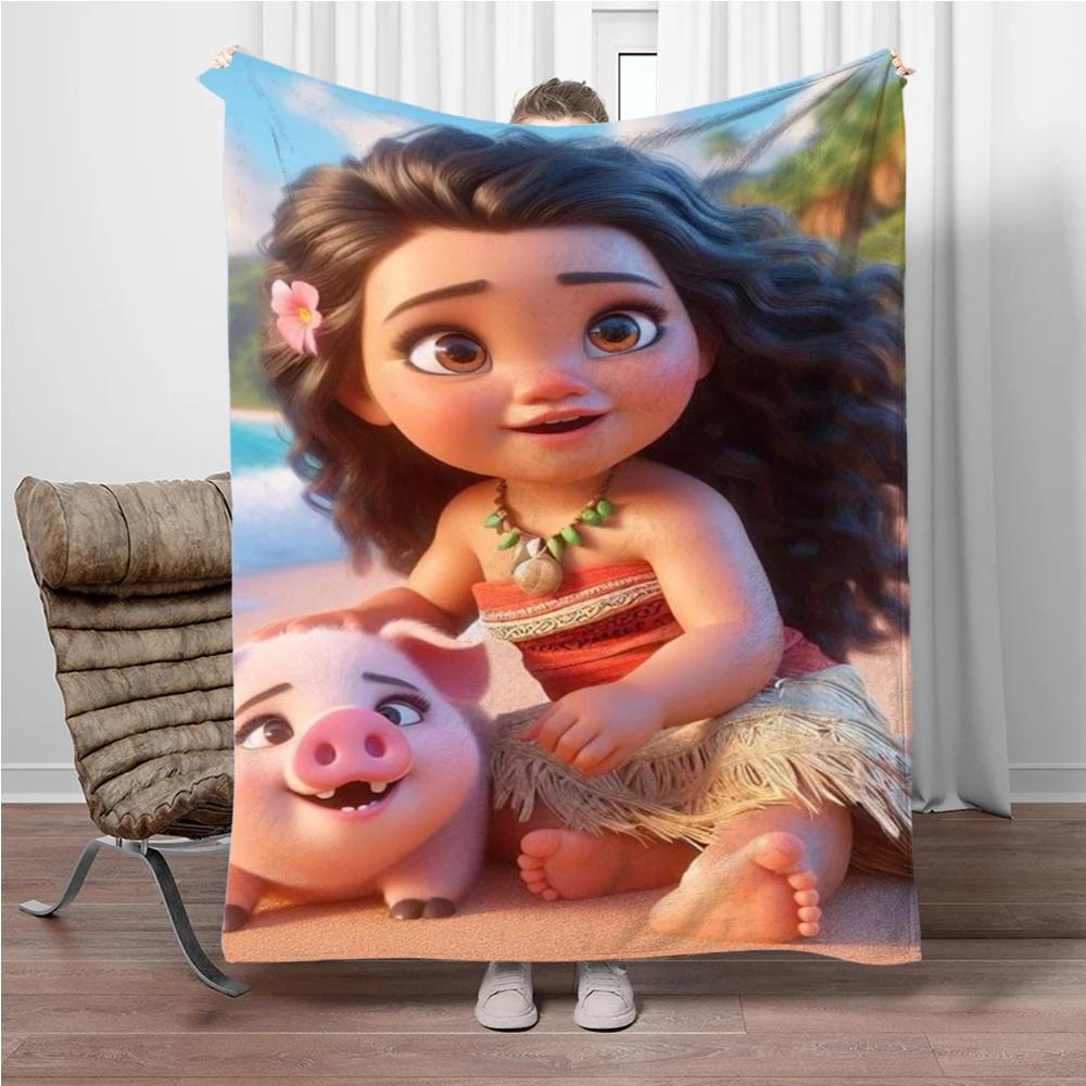Disney Cartoon Moana Room Warming Decorative Flannel Thin Blanket.Office,Chair,for Sofa,Living room,Travel Picnic Blanket Gifts