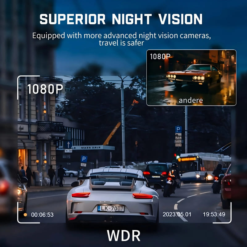 Nowa kamera samochodowa Dash Cam 4-kanałowa 1080P Kamera samochodowa Night Vision WiFi do samochodowego rejestratora DVR 360° Przód Lewy Prawy Tył Nagrywanie pętli Czarna skrzynka