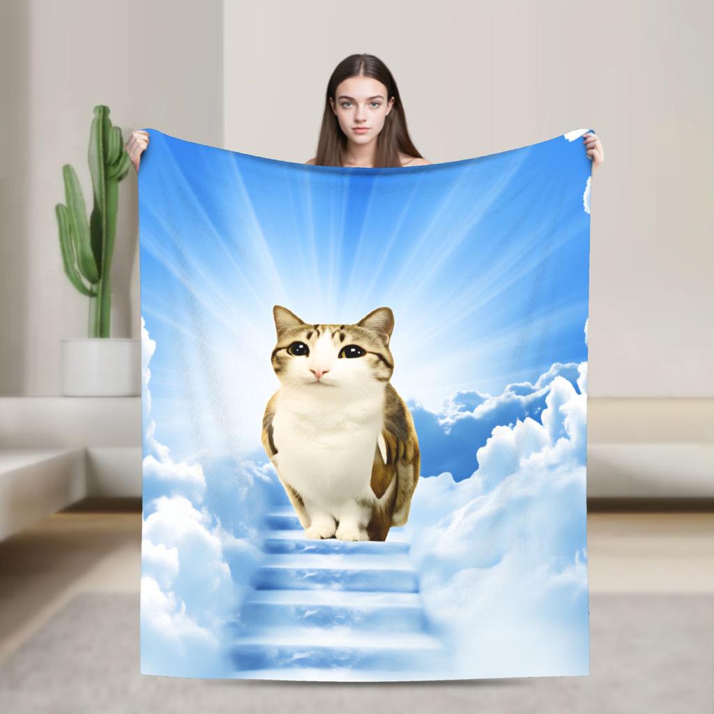 Warm Comfy Blanket Plane Travel Funny Space Planet Kitten Bedding Throws Fashion  Bedspread For Home Decor