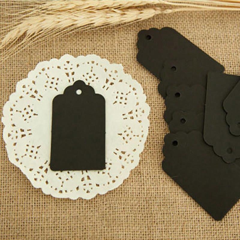 100PCS Blank Wave Kraft Paper Hanging Tag Cartoon Baking Label Holiday Party Invitation Cake Clothing Gifts Shop Paper Blank TMZ