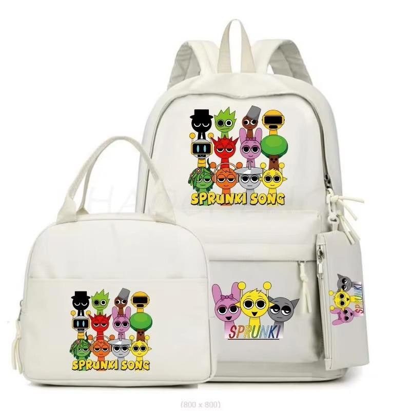 Cartoon Peripheral Printing Fashion Children'S Schoolbag Three-Piece Meal Bag Casual Pencil Bag