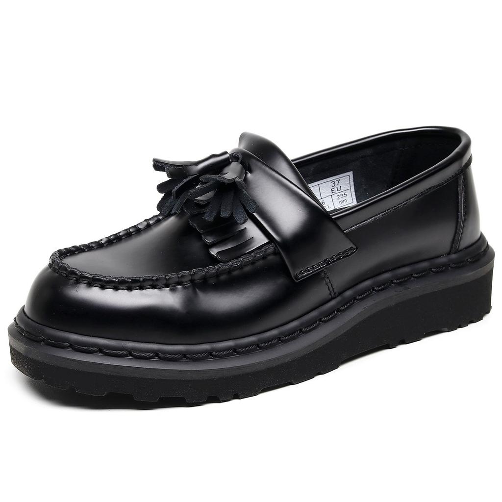 No foot grinding = lightweight fringed loafers women's genuine leather low-top small leather shoes versatile work student short boots