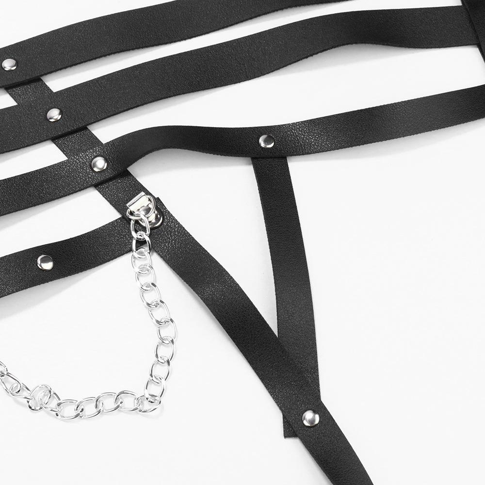 Fun Belt Halloween Ladies One-Piece Metal Chain Bondage Laura Punk Belt