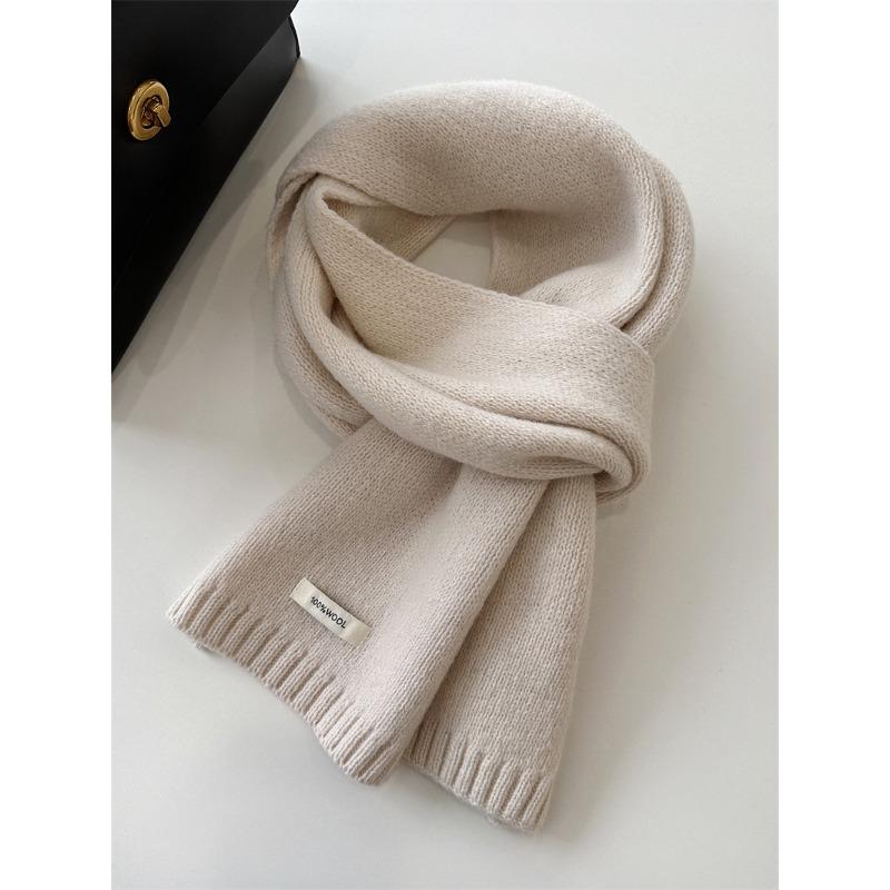 Exquisite Cashmere Scarf New Solid Color Versatile Winter Warm Knitted Scarf for Men and Women