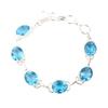 Swiss Blue Topaz Gemstone 925 Sterling Silver Gift Jewelry Handmade Bracelet 8" RB-10-3
