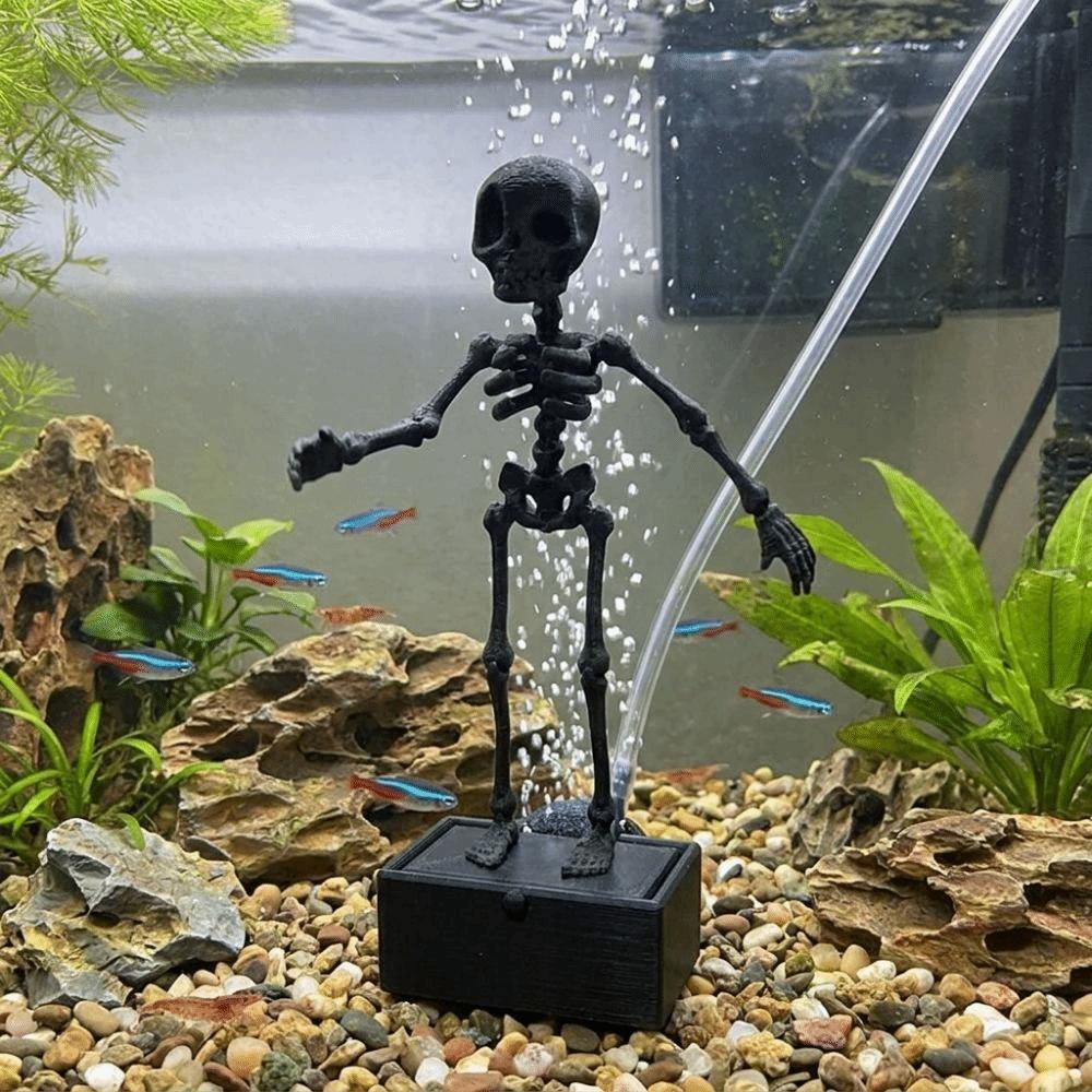 3D Printed Dancing Skeleton Aquarium Ornament Animated Skeletons Statue Aquarium Tank