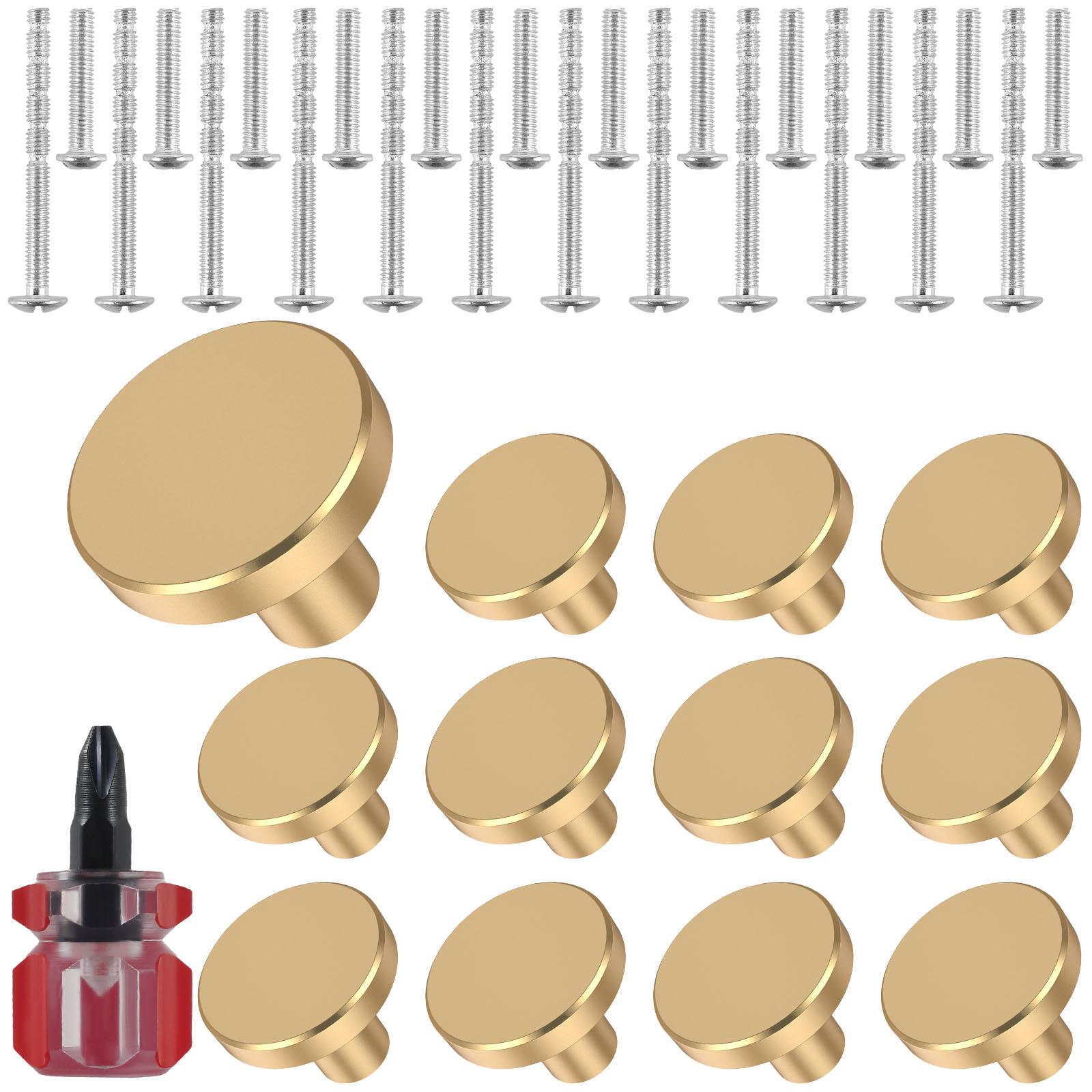 

12Pcs Brass Furniture Handles Set Design Cupboard Door Cabinet Knob Dresser Single Center Round Pure Copper Handle 25x20x10mm