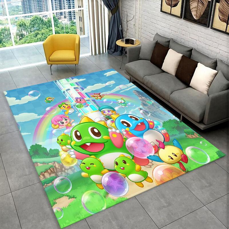 

Retro Bubble Bobble Cartoon Game Carpet Rug for Bedroom Living Room Sofa Playroom Doormat Home Decor,Kid Area Rug Non-slip 40x60cm
