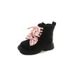 2024 Children Leather Shoes for Girls Winter New Fashion Korean Style Sweet Bowtie Soft Sole Anti-slippery Versatile Short Boots