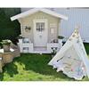 Neues Tipi-Zelt für Kinder Spielzelt Teepee Haus Wigwam Zimmer Kinderzelt Spielhaus Dreieckiges Teepee Leinwand Schlafkupel