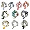 Breathable Silk Scarf Lightweight Printed Neck Scarf Elegant Pearl Buckle Scarf  Women