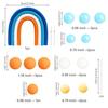 14pcs Blue Rainbow Cake Toppers With Blue Orange White Balls For  Birthday Cake Decorations Baby Shower Party Supplies