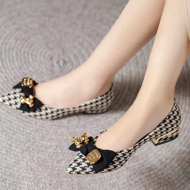 Fashion Women Loafers Shoes Slip on Pointed Toe Women Flats Mixed Colors Butterfly-knot Shallow Mouth Sneakers Women Zapatos De Mujer
